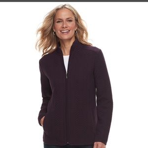Croft & Barrow Plum Knit Jacket
